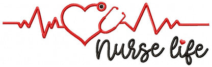 Heartbeat Nurse Life - Fill Stitch