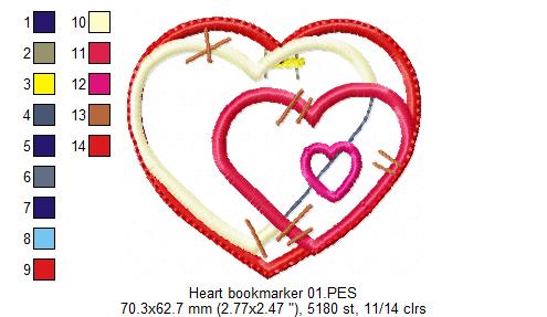 Heart Bookmaker - ITH Project - Machine Embroidery Design