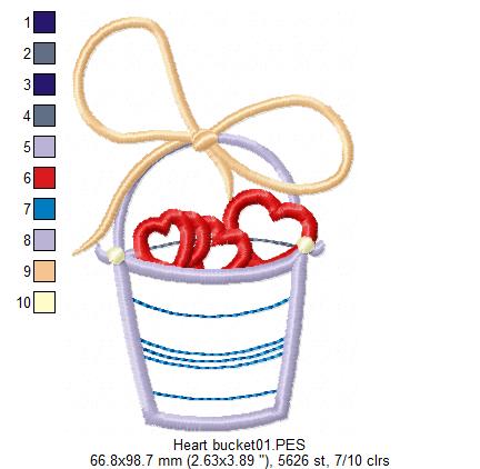 Heart Bucket - Applique