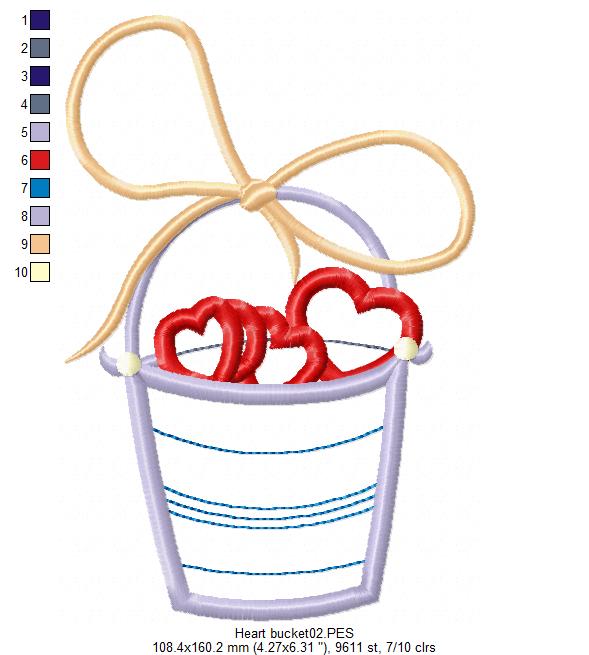 Heart Bucket - Applique