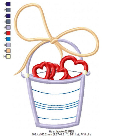 Heart Bucket - Applique