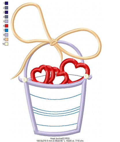 Heart Bucket - Applique