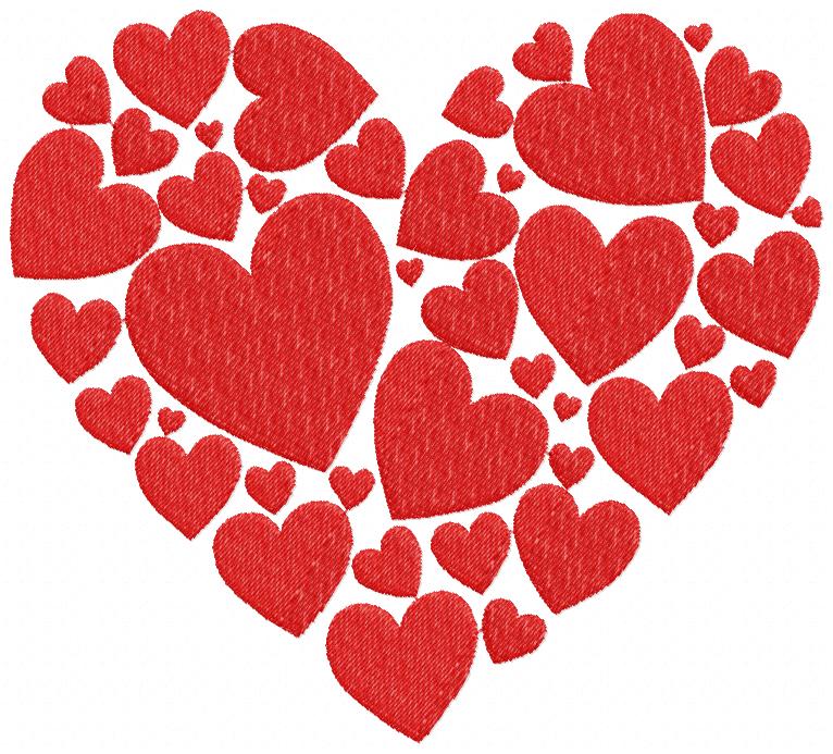 Lots of Hearts - Fill Stitch - Machine Embroidery Design