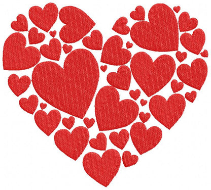 Lots of Hearts - Fill Stitch - Machine Embroidery Design