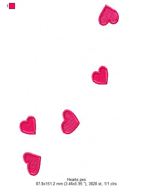 Couple, Bike and Hearts - Fill Stitch