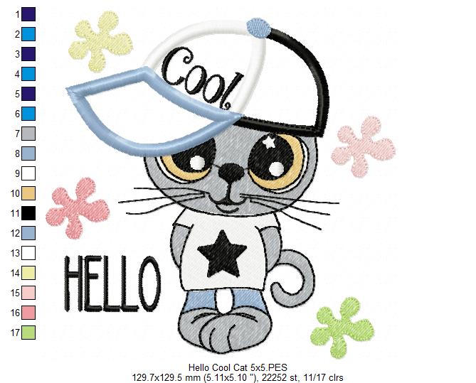 Hello Cool Kitty - Applique