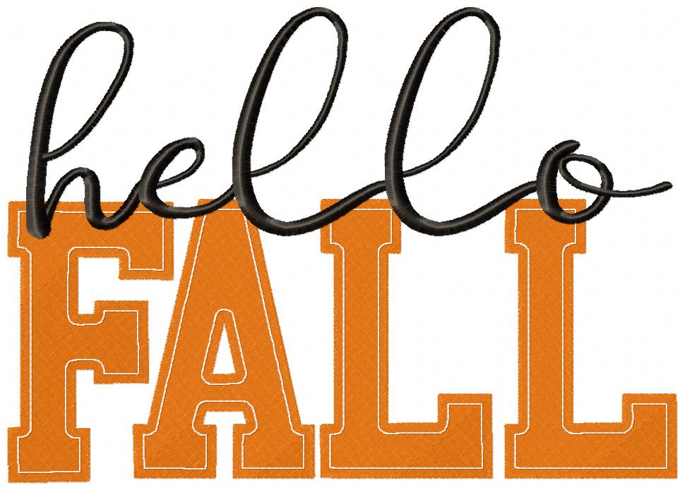 Hello Fall - Fill Stitch - Machine Embroidery Design