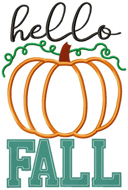 Hello Fall Pumpkin - Applique