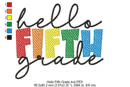 Hello Fifth Grade - Rippled Stitch