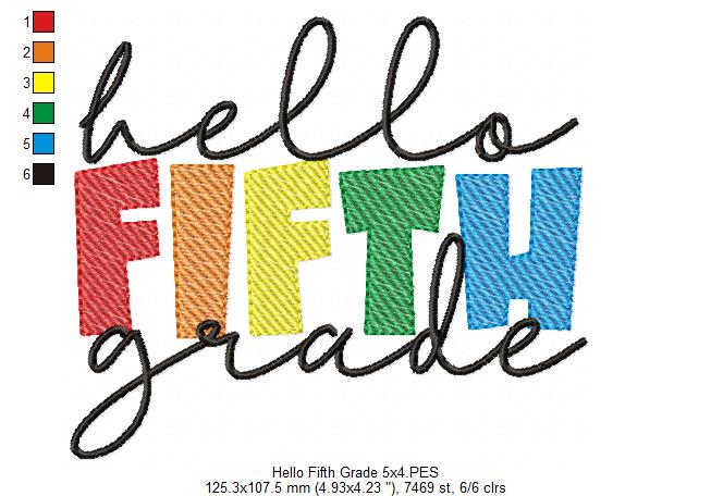 Hello Fifth Grade - Rippled Stitch