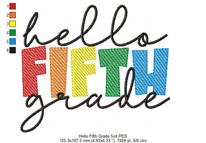 Hello Fifth Grade - Rippled Stitch