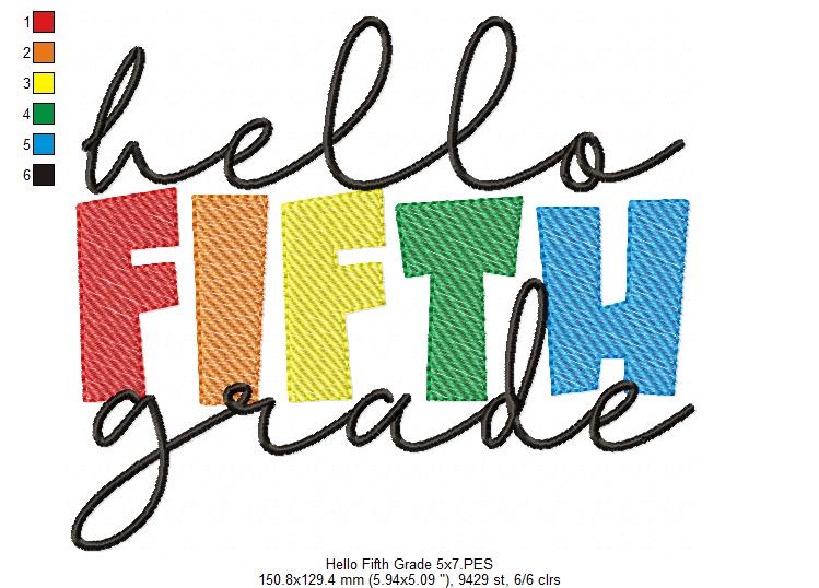 Hello Fifth Grade - Rippled Stitch