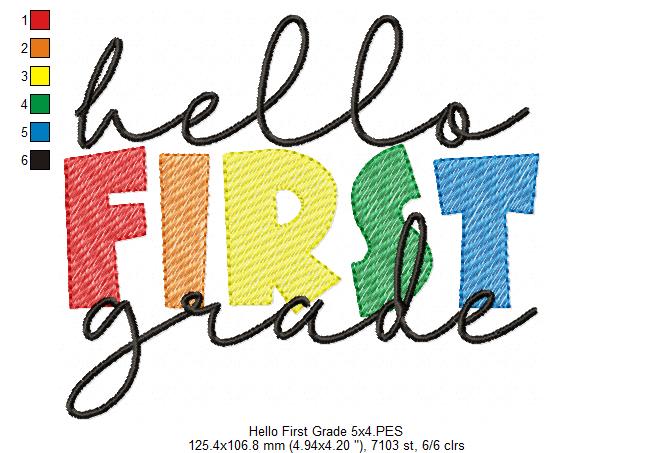 Hello First Grade - Rippled Stitch