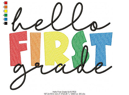 Hello First Grade - Rippled Stitch