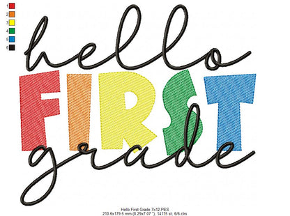 Hello First Grade - Rippled Stitch