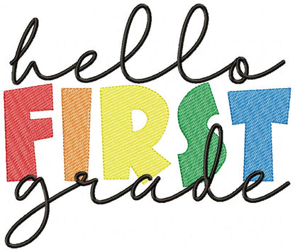 Hello Pre-K to 6th Grade - Rippled Stitch - Set of 8 designs