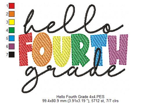 Hello Fourth Grade - Rippled Stitch