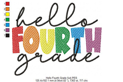 Hello Fourth Grade - Rippled Stitch