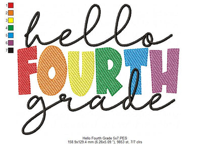 Hello Fourth Grade - Rippled Stitch