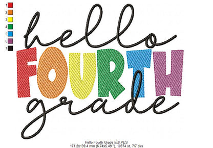 Hello Fourth Grade - Rippled Stitch