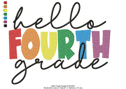 Hello Fourth Grade - Rippled Stitch