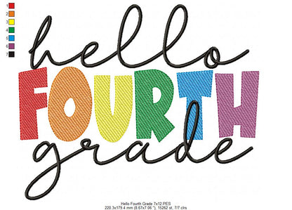 Hello Fourth Grade - Rippled Stitch