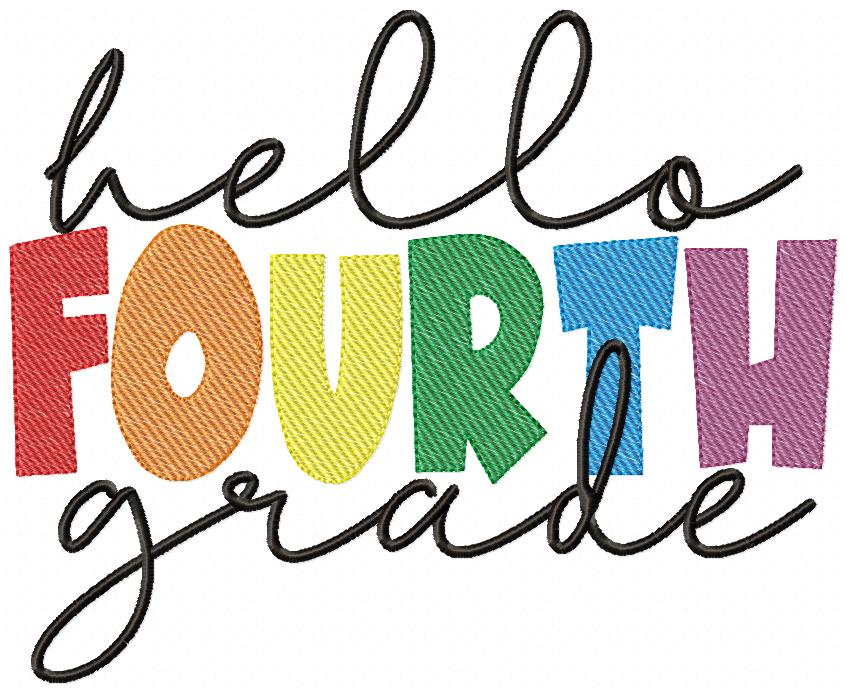 Hello Pre-K to 6th Grade - Rippled Stitch - Set of 8 designs