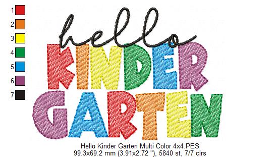 Hello Kinder Garten Multi Color - Rippled Stitch