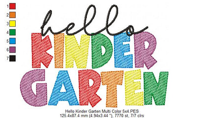 Hello Kinder Garten Multi Color - Rippled Stitch