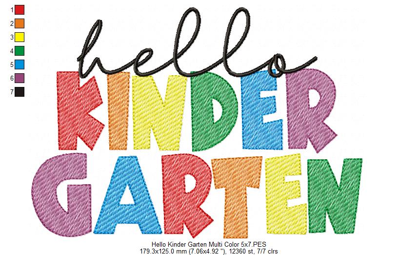 Hello Kinder Garten Multi Color - Rippled Stitch