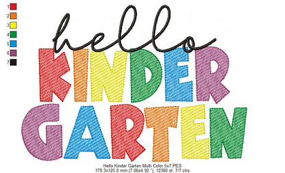 Hello Kinder Garten Multi Color - Rippled Stitch