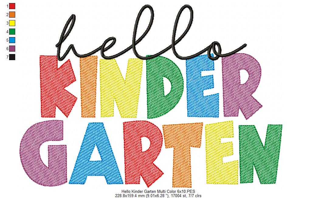 Hello Kinder Garten Multi Color - Rippled Stitch