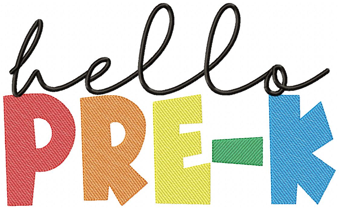 Hello Pre-K to 6th Grade - Rippled Stitch - Set of 8 designs