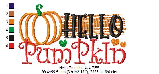 Hello Pumpkin - Applique