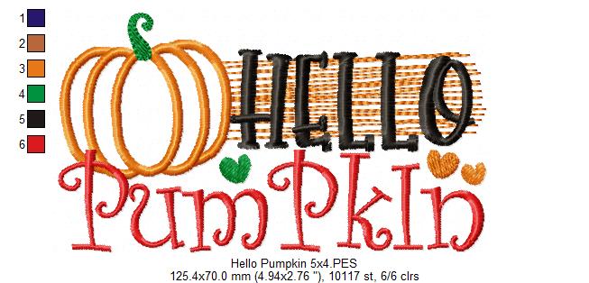 Hello Pumpkin - Applique