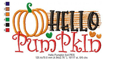 Hello Pumpkin - Applique