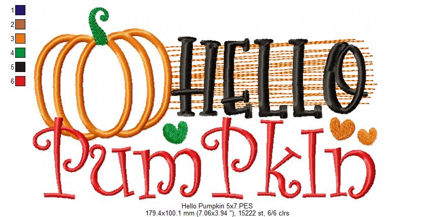 Hello Pumpkin - Applique