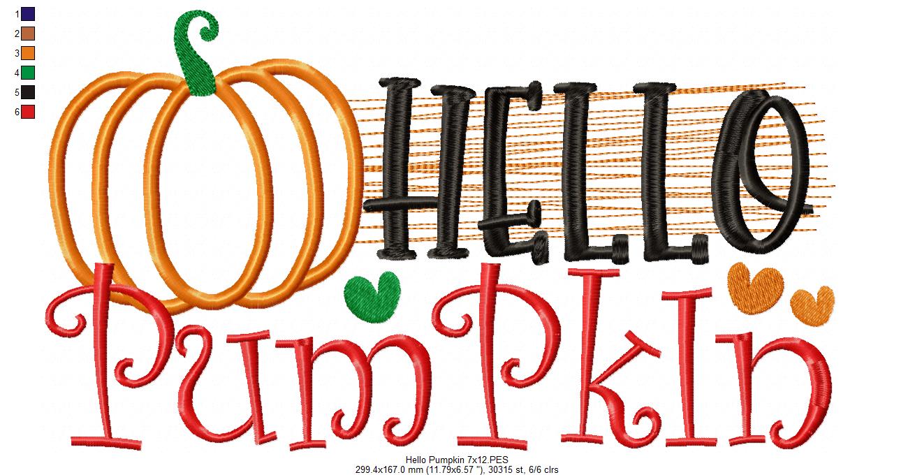 Hello Pumpkin - Applique