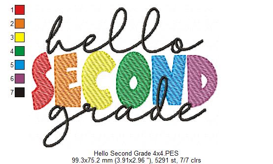 Hello Second Grade - Rippled Stitch