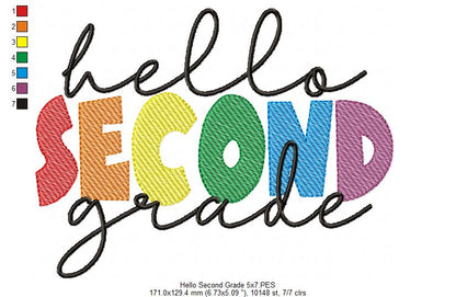 Hello Second Grade - Rippled Stitch