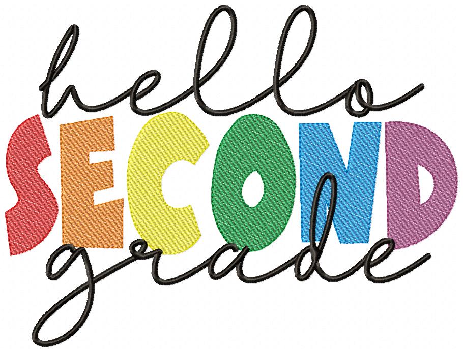 Hello Pre-K to 6th Grade - Rippled Stitch - Set of 8 designs