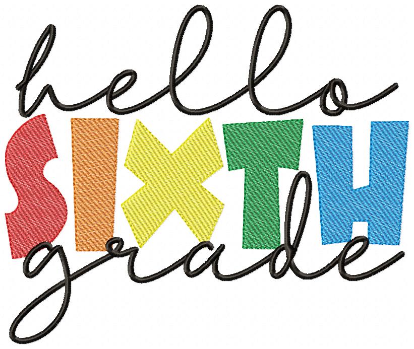 Hello Sixth Grade - Rippled Stitch