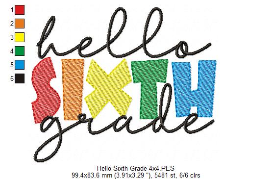 Hello Sixth Grade - Rippled Stitch