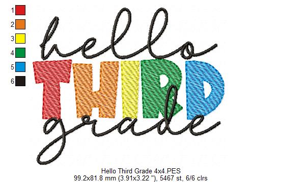Hello Third Grade - Rippled Stitch