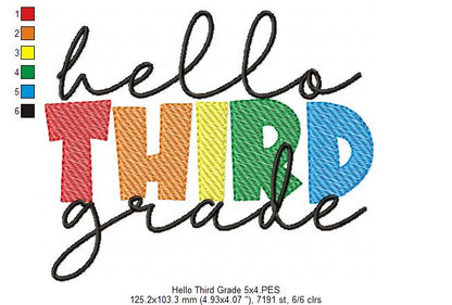 Hello Third Grade - Rippled Stitch