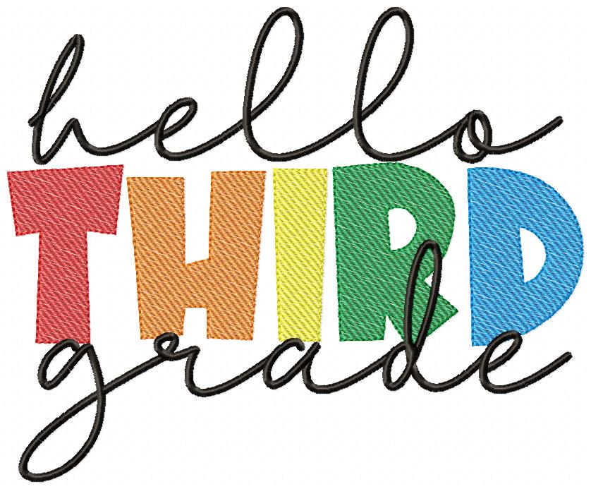 Hello Pre-K to 6th Grade - Rippled Stitch - Set of 8 designs