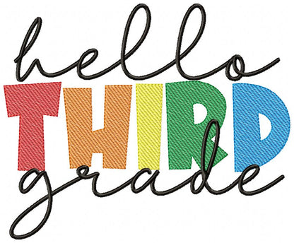 Hello Pre-K to 6th Grade - Rippled Stitch - Set of 8 designs