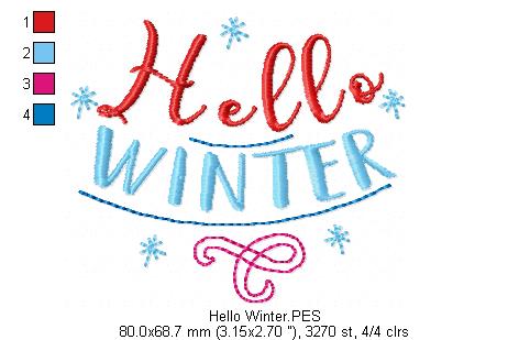 Winter Sayings Pack - Fill Stitch - Machine Embroidery Design