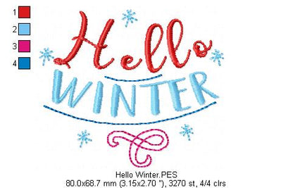 Winter Sayings Pack - Fill Stitch - Machine Embroidery Design