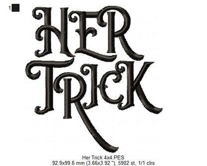 Her Trick and His Treat - Fill Stitch - Set of 2 designs